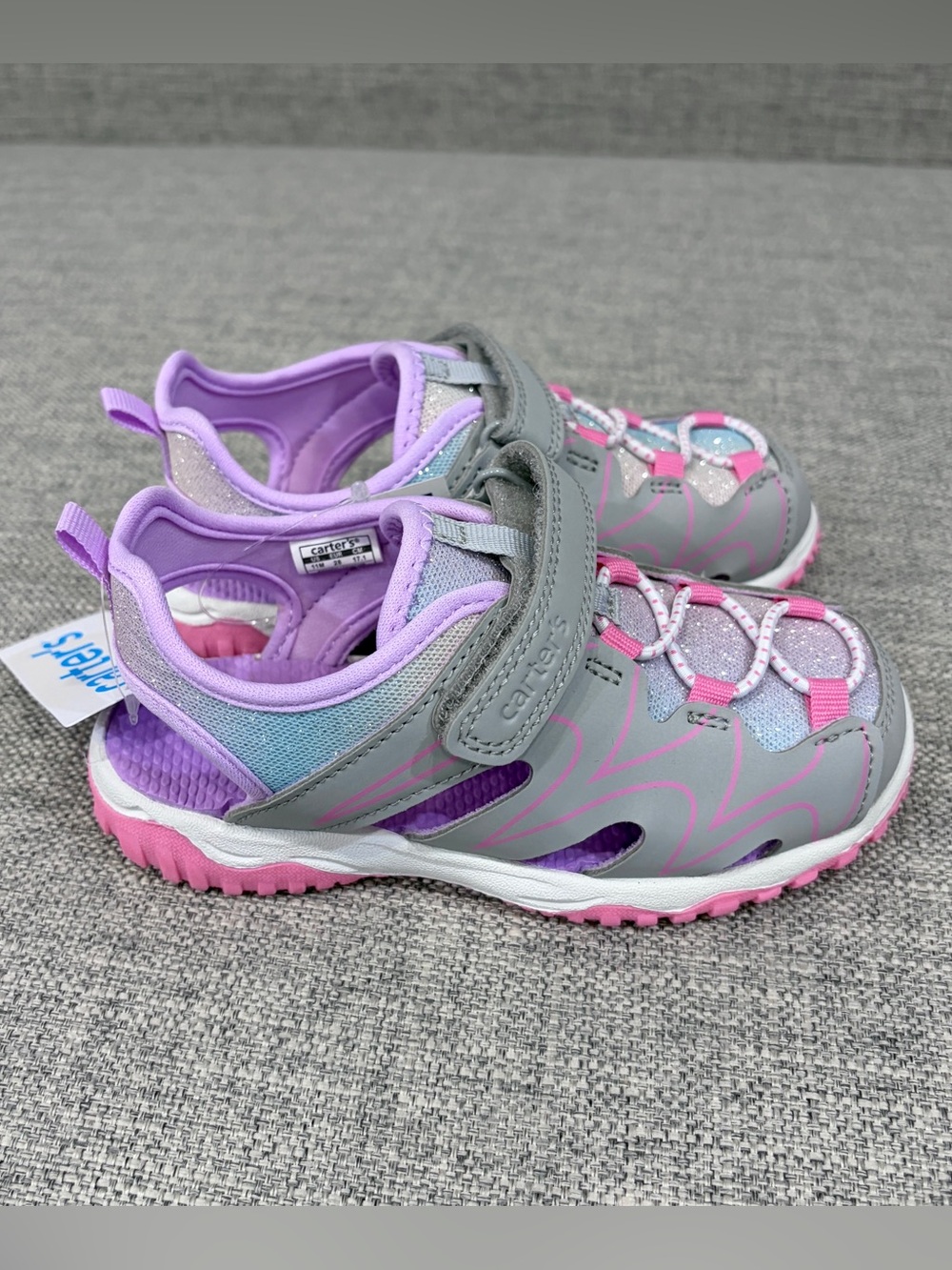 NEW Carter's Gray, Purple & Pink Kids Active Sandals